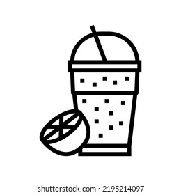 orange juice smoothie fruit juice food line icon vector. orange juice smoothie fruit juice food sign. isolated contour symbol black illustration