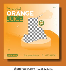 Orange Juice Social Media Instagram Post Template