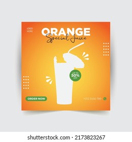 Orange Juice Social Media Post Design.