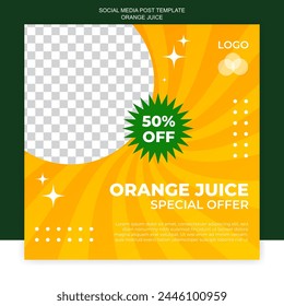 Orange juice social media post template