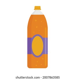 Orange juice soda icon. Flat illustration of orange juice soda vector icon isolated on white background