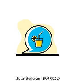 Orange Juice Speech Bubble Vector Illustration Design eps10 great for any purposes
