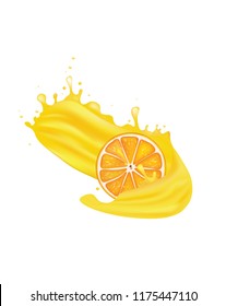 Orange juice splash. vector illustration