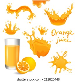 orange juice splashes set