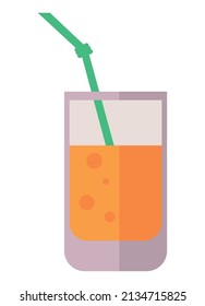 orange juice with straw icon
