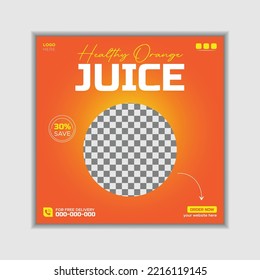 Orange Juice Summer Drink Menu Social Media Post Or Banner