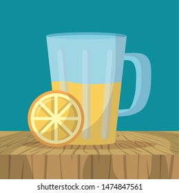 orange juice sweet delicious refreshing vector illustration