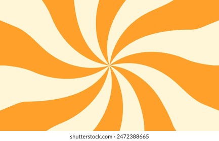 Orange Juice Swirl Background. Candy Spiral Backdrop. Abstract Frame for Banner and Promotion Template.