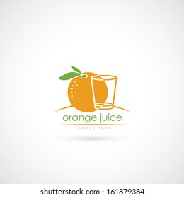 Orange juice symbol - vector illustration