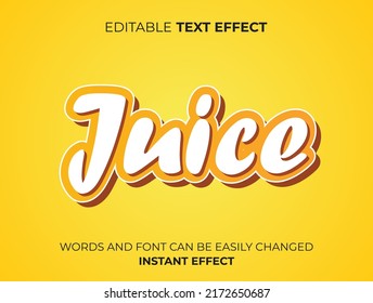 orange juice text effect typography	