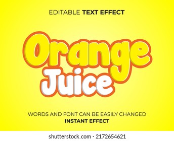 Orange Juice Text Effect Typography	