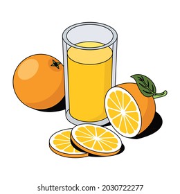 Zumo de naranja. Línea de esbozo vectorial 3d isométrica, ilustración de icono de color, estilo plano. Idea de diseño creativo y elementos para infografías y sitios web.