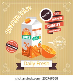Orange juice vector banner