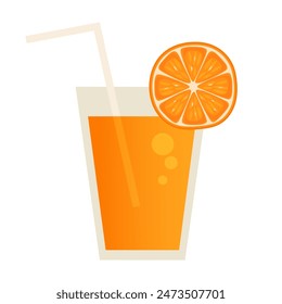 Orange juice. Vector clipart isolated on white background.