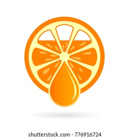 Orange juice vector emblem illustration isolated on white background