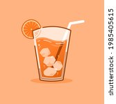 orange juice vector with flat design detailed image