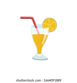 Orange juice vector flat illustration