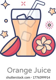 Orange juice vector, fresh juice concept 