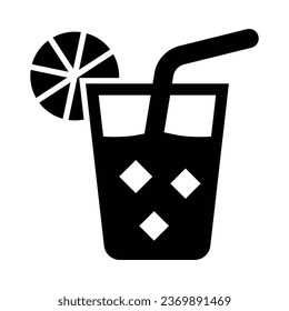 Orange Juice Vector Glyph Icon For Personal And Commercial Use.
