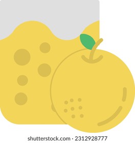Orange Juice Vector Icon Flat Style