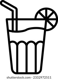 Orange Juice Vector Icon Line Style