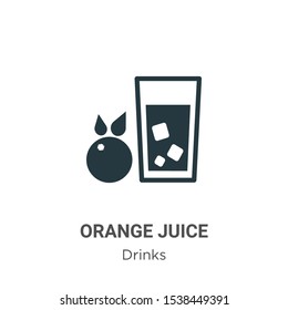Orange juice vector icon on white background. Flat vector orange juice icon symbol sign from modern drinks collection for mobile concept and web apps design.