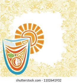 Orange juice. Vector illustration