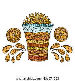 Orange juice. Vector illustration.