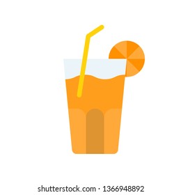 Orange juice vector illustration, Beverage flat design icon