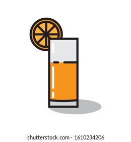 Orange Juice Vector Illustration, Beverage Icon Design