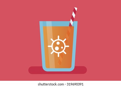 Orange juice vector illustration: contamination