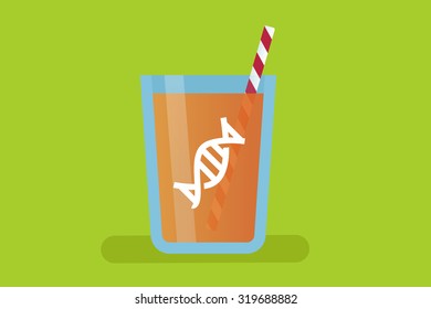 Orange juice vector illustration: DNA