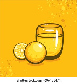 Orange juice vector illustration. Fruit collection for menu and packing design.