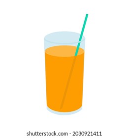 Orange juice, vector illustration on a white background