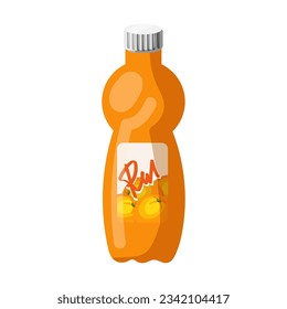 Orange juice vector illustration. Tangerine puree, juice in bottle on white background. Beverage, shopping concept