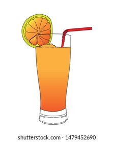 orange juice, vector illustration, white background
