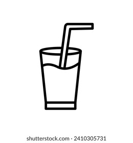 Diseño de iconos de línea de vectores de jugo naranja