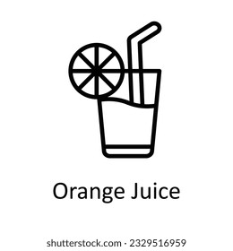 Orange Juice Vector  outline Icon Design illustration. Medical and Health Symbol on White background EPS 10 File