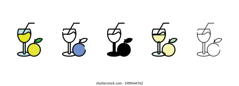 orange juice vector type icon