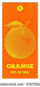 Orange Juice. Vertical vector banner with