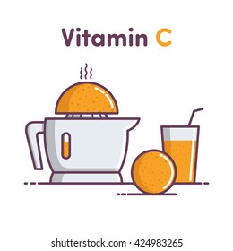 orange, juicer, juice, fruit, illustration