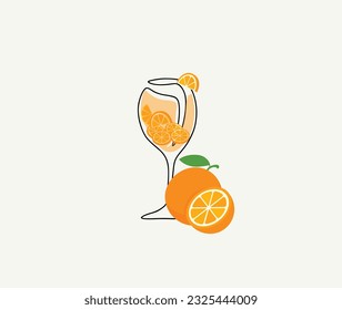 
orange juicie in glass logo. Template design 