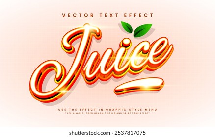 Orange juicy editable vector text effect with, modern luxury concept