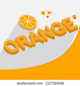 An orange with a juicy slice and an abstract background