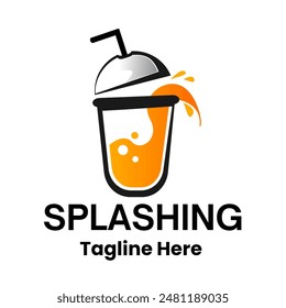 Orange jus logo vector with the name SPLASHING.