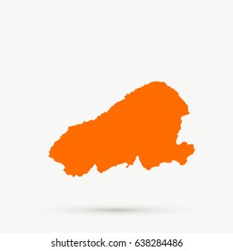 Orange Kahoolawe Map Illustration