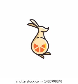 orange Kangaroo logo vector icon