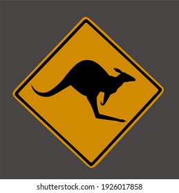 Orange Kangaroo Sign Located In Australia