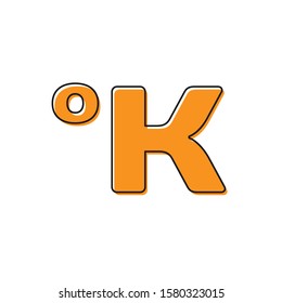 Orange Kelvin icon isolated on white background.  Vector Illustration