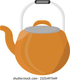 Orange kettle, illustration, vector on a white background.